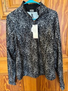 CALIA by Carrie Underwood Black & White Speckled Quarter-Zip Pullover